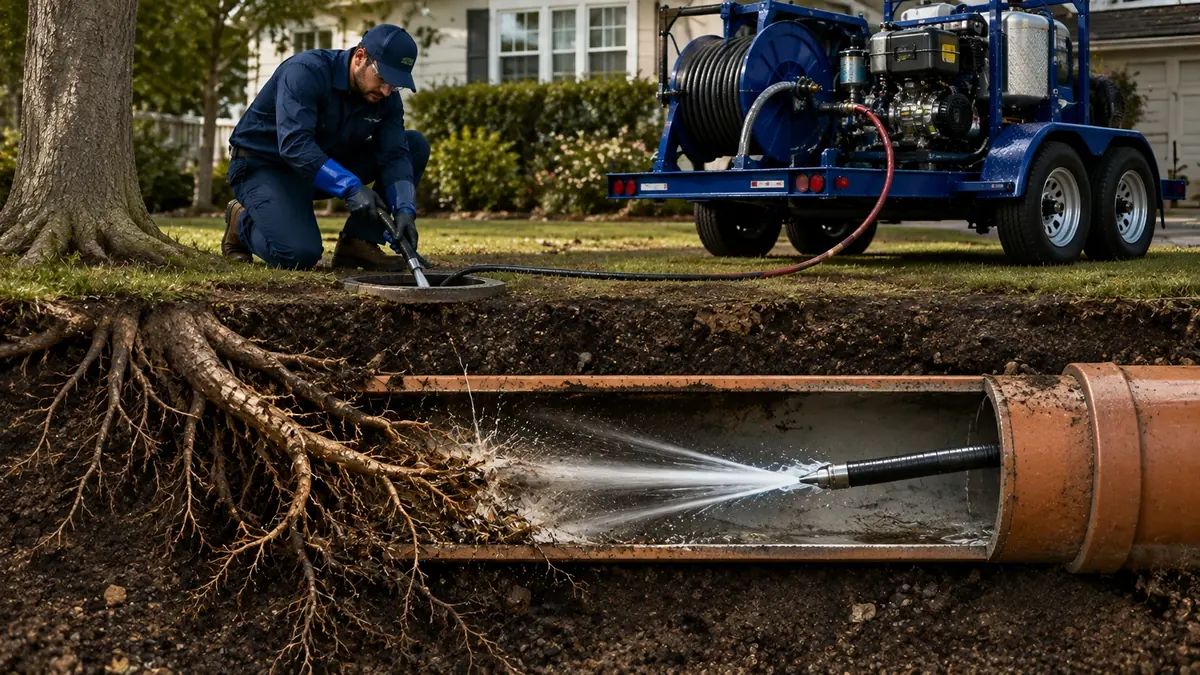 Tree Root Removal with Hydro Jetting in Millbrae